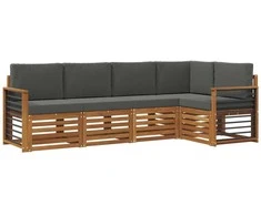 Sekcijos sofų komplektas 5 pcs Natūralus ir antracitas