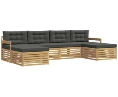 Sofų komplektai su pagalve 6 pcs Balta ir antracito