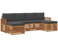 Sofų komplektai su pagalve 6 pcs Natūralus ir antracitas