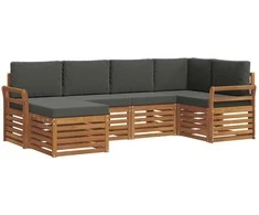 Sekcijos sofų komplektas 6 pcs Natūralus ir antracitas