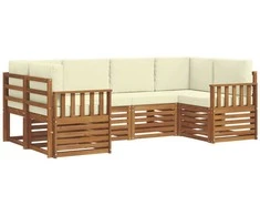 Sekcijos sofų komplektas 6 pcs Natūralus ir grietinėlė