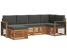 Sekcijos sofų komplektas 6 pcs Natūralus ir antracitas