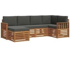 Sekcijos sofų komplektas 6 pcs Natūralus ir antracitas