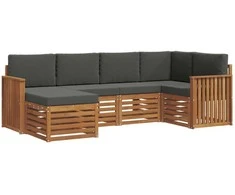 Sekcijos sofų komplektas 6 pcs Natūralus ir antracitas