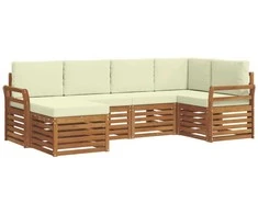 Sekcijos sofų komplektas 6 pcs Natūralus ir grietinėlė
