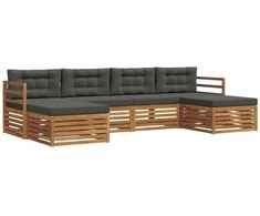 Sofa Sofų komplektai su pagalve 6 pcs Natūralus ir antracitas