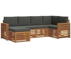 Sekcijos sofų komplektas 6 pcs Natūralus ir antracitas