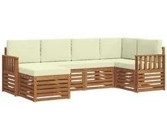 Sekcijos sofų komplektas 6 pcs Natūralus ir grietinėlė