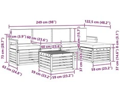Lauko baldų komplektas Lauko sofos komplektas 6 vnt. Natūralus ir bežinis