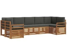 Sekcijos sofų komplektas 7 pcs Natūralus ir antracitas