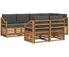 Sekcijos sofų komplektas 7 pcs Natūralus ir antracitas