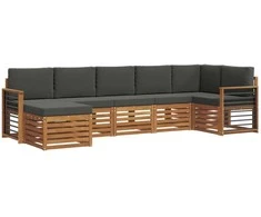 Sekcijos sofų komplektas 7 pcs Natūralus ir antracitas