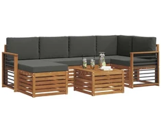 Sekcijos sofų komplektas 7 pcs Natūralus ir antracitas