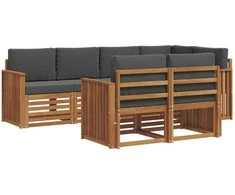 Sekcijos sofų komplektas 7 pcs Natūralus ir antracitas