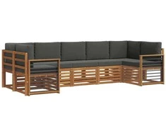Sekcijos sofų komplektas 7 pcs Natūralus ir antracitas