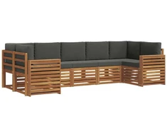 Sekcijos sofų komplektas 7 pcs Natūralus ir antracitas
