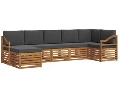 Sekcijos sofų komplektas 7 pcs Natūralus ir antracitas