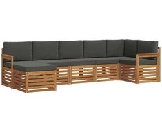 Sekcijos sofų komplektas 7 pcs Natūralus ir antracitas