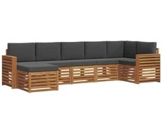 Sekcijos sofų komplektas 7 pcs Natūralus ir antracitas