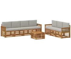 Sofų komplektai su pagalve 8 pcs Kietos akacijos mediena