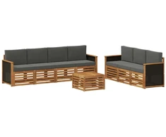 Sofų komplektai su pagalve 8 pcs Kietos akacijos mediena