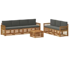 Sofų komplektai su pagalve 8 pcs Kietos akacijos mediena