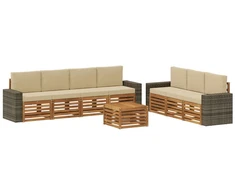 Sofų komplektai su pagalve 8 pcs Kietos akacijos mediena