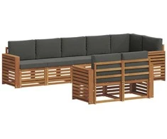Sofų komplektai su pagalve 8 pcs Natūralus ir antracitas