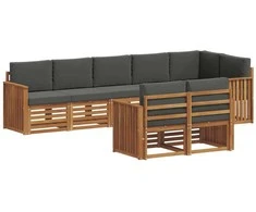 Sofų komplektai su pagalve 8 pcs Natūralus ir antracitas