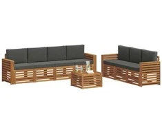 Sofų komplektai su pagalve 8 pcs Natūralus ir antracitas