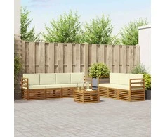 Sofų komplektai su pagalve 8 pcs Natūralus ir grietinėlė