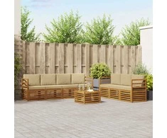 Sofų komplektai su pagalve 8 pcs Natūralus ir bežinis
