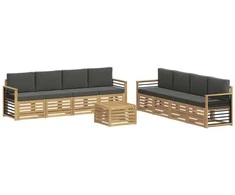 Sofų komplektai su pagalve 9 pcs Balta ir antracito Poliesteris