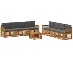 Sofų komplektai su pagalve 9 pcs Kietos akacijos mediena