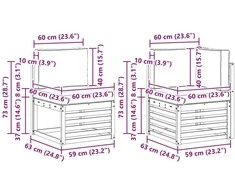 Lauko sofos komplektas 9 vnt. Natūrali ir šviesiai pilka