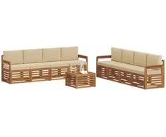 Sofų komplektai su pagalve 9 pcs Natūralus ir bežinis