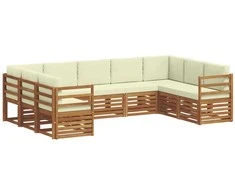 Sekcijos sofų komplektas 9 pcs Natūralus ir grietinėlė