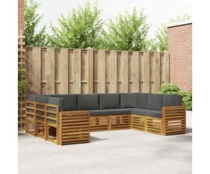 Sekcijos sofų komplektas 9 pcs Natūralus ir antracitas