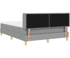Kiemas lova su čiužiniu Šviesiai pilka 200 x 160 cm audinys