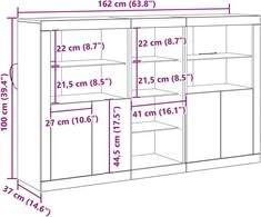 LED Bufetas Senas medis 162 x 37 x 100 cm Apdirbta mediena