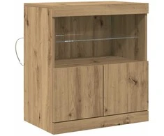 LED Bufetas Ruda 60,5 x 37 x 67 cm Apdirbta mediena