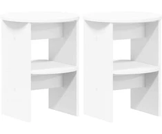 Šoninė spintelė 2 pcs Baltas Ø40 x 50 cm Dirbtinė mediena