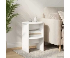 Šoninė spintelė 2 pcs Baltas Ø40 x 50 cm Dirbtinė mediena