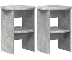 Šoninė spintelė 2 pcs Betono Pilka Ø40 x 50 cm Dirbtinė mediena