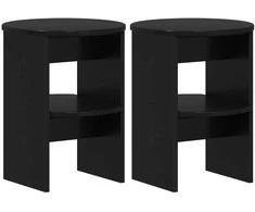 Šoninė spintelė 2 pcs Juodas Ø40 x 50 cm Dirbtinė mediena
