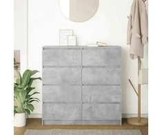 Šoninė spintelė, betono pilka, 100x35x99 cm, apdirbta mediena