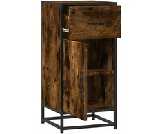 Šoninė spintelė, dūminio ąžuolo, 35,5x35x76cm, mediena/metalas