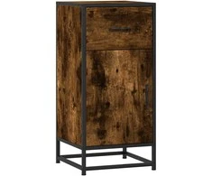 Šoninė spintelė, dūminio ąžuolo, 35,5x35x76cm, mediena/metalas