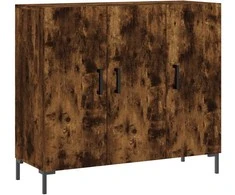 Šoninė spintelė, dūminio ąžuolo, 90x34x80cm, apdirbta mediena
