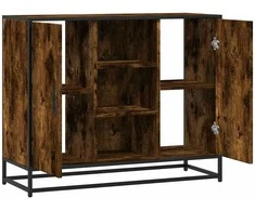 Šoninė spintelė, dūminio ąžuolo, 92x35x76cm, apdirbta mediena